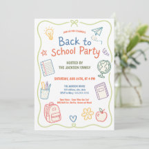 Pastel Back to School Party Doodle