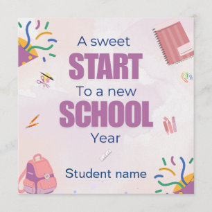 Pastel Back to School Treat Tag Card personalise