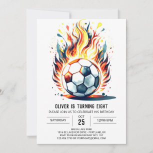 Pastel Ball Editable Soccer Birthday Invitation