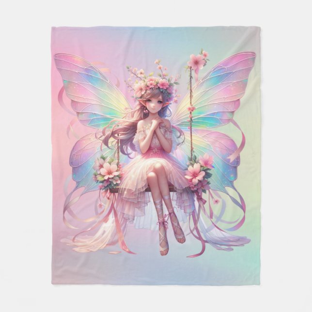 Pastel Ballerina Fairy Princess Girls  Fleece Blanket (Front)