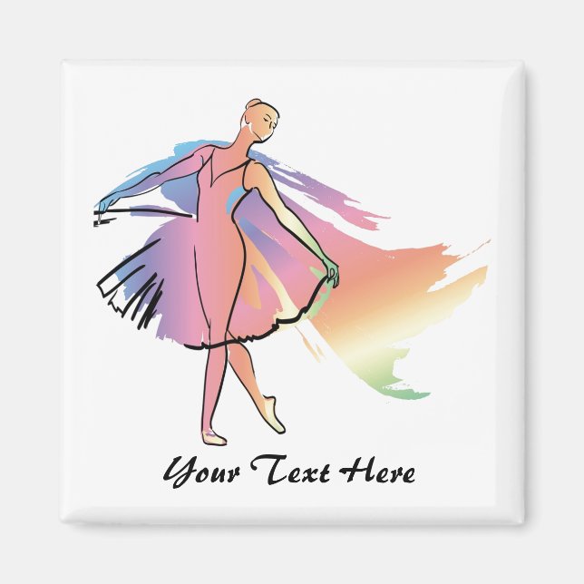 Pastel Ballerina (Personalized_ Magnet (Front)
