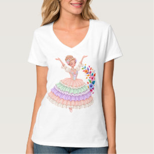 Pastel Ballerina Princess T-Shirt Cute Ballet Da