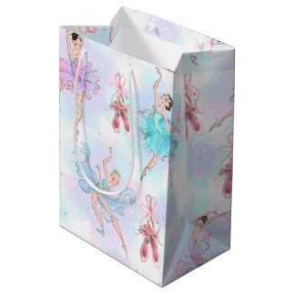 Pastel Ballet Dancers  Medium Gift Bag