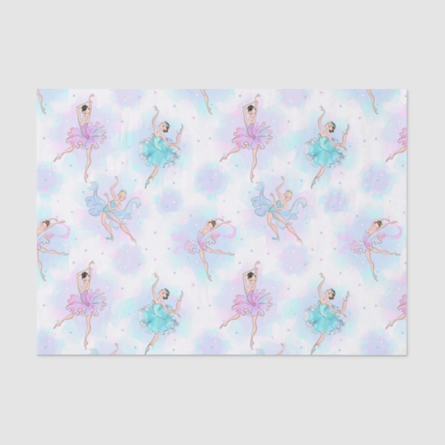 Pastel Ballet Dancers Tissue Paper (Front)