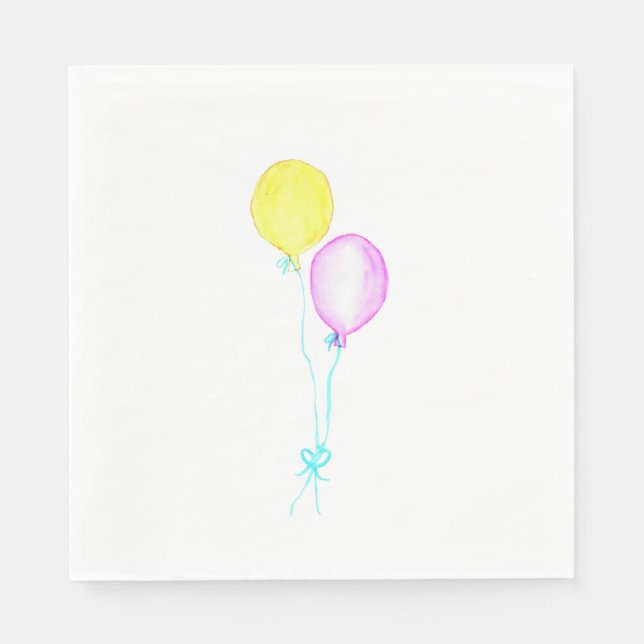 Pastel Balloons Napkins (Front)