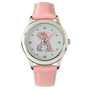 Pastel Baroque Letter A  Watch