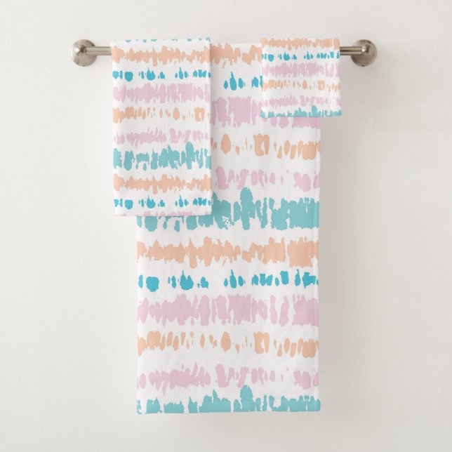 Pastel Batik Pattern Bath Towel Set (Insitu)