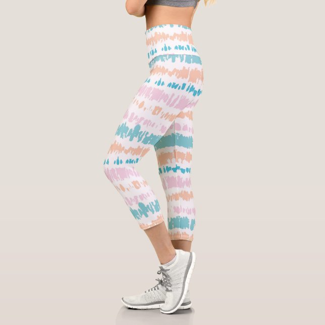 Pastel Batik Pattern Capri Leggings (Left)