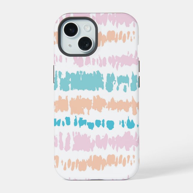 Pastel Batik Pattern iPhone 15 Case (Back)