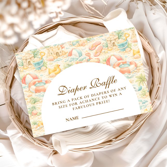 Pastel Beach Animals  Diapper Raffle Enclosure Card (Creator Uploaded)