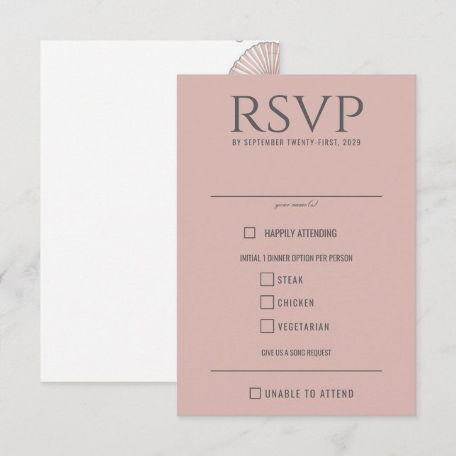 Pastel Beach Food Choices RSVP Card (Front/Back)