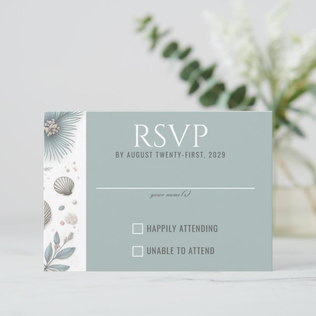 Pastel Beach RSVP Card (Standing Front)