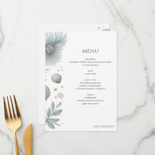 Pastel Beach Wedding Menu
