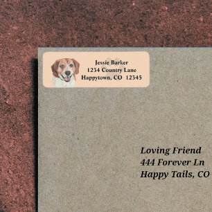 Pastel Beagle Face Return Address Label