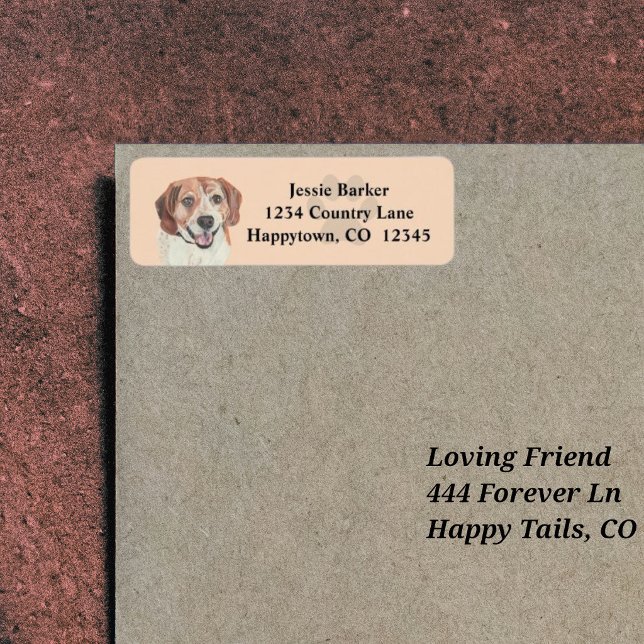 Pastel Beagle Face Return Address Label (Creator Uploaded)