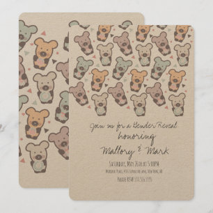 Pastel Bears Gender Reveal Invitation