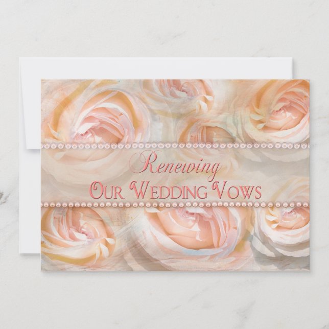 Pastel Beauty Renewing Vows Invitation - Roses (Front)