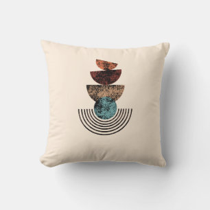Pastel Beige Abstract Minimalist Boho Aesthetic Cushion