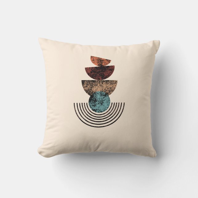 Pastel Beige Abstract Minimalist Boho Aesthetic Cushion (Front)