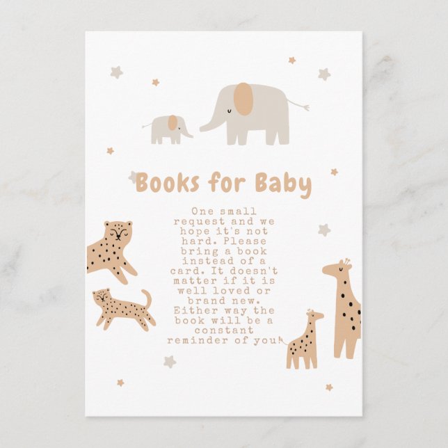 Pastel Beige Cute Illustrative Baby Shower Enclosure Card (Front)