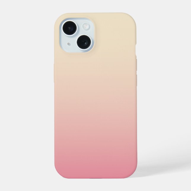 Pastel Beige Pink Colour Blend Smooth Gradient iPhone 15 Case (Back)