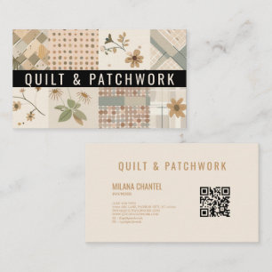 Pastel Beige Quilt Patchwork Handmade Clothing Business Card