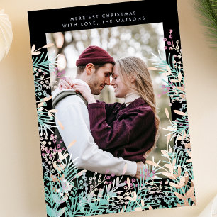 Pastel Berries Christmas Holiday Photo Card