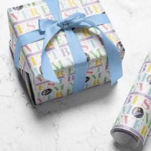 Pastel Best Mum Ever Photo Wrapping Paper