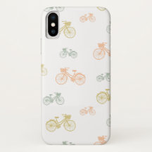 Pastel bicycles doodle phone case