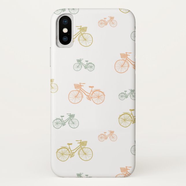 Pastel bicycles doodle phone case (Back)