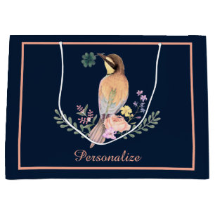 Pastel bird large gift bag