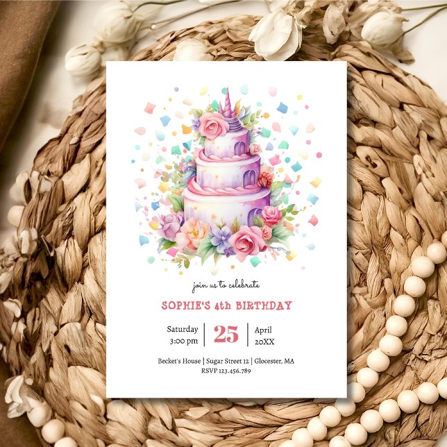 Pastel Birthday cake birthday Invitation (Creator Uploaded)