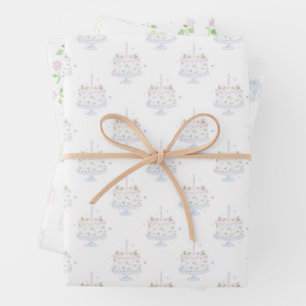 Pastel Birthday Cake Wrapping Paper