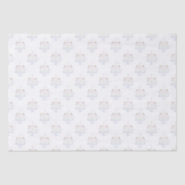Pastel Birthday Cake Wrapping Paper (Front)