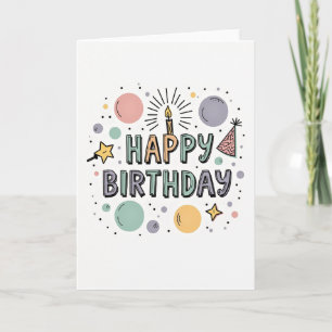 Pastel Birthday Graphic Card