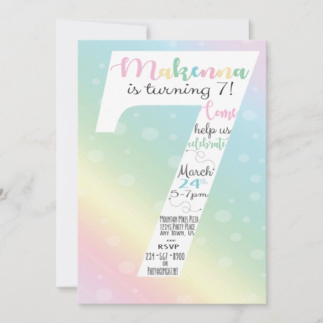 Pastel Birthday Invitation (Front)