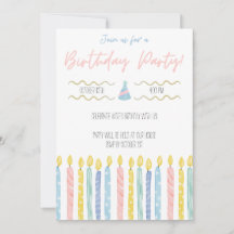 Pastel Birthday Party Invite