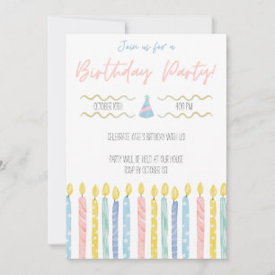 Pastel Birthday Party Invite