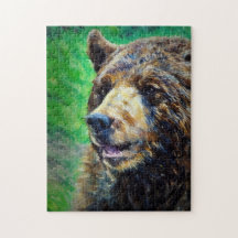 Pastel Black Bear Portrait