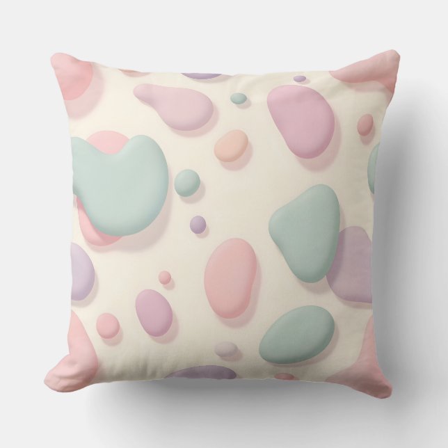Pastel Blob Abstract Pattern.Modern Outdoor Cushion (Front)