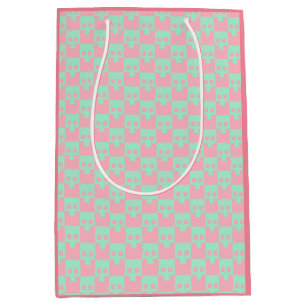 Pastel Block Skulls in Pink and Mint Medium Gift Bag