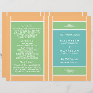 Pastel Block - Tropical Colours Wedding Programme