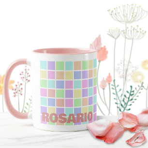 Pastel Blocks Name Template Mug