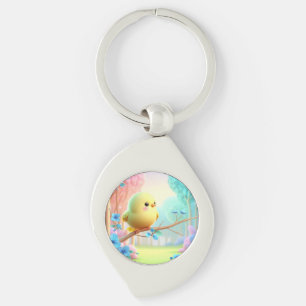 Pastel Bloom Keychain — Floral Charm for Bags & Ke