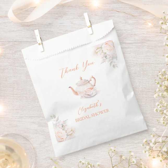 Pastel Blooms Bridal Tea Party Favour Bags (Clipped)