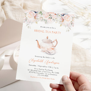 Pastel Blooms Bridal Tea Party Invitation