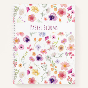 Pastel Blooms Journal-Watercolor Spring Wildflower Notebook
