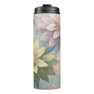 Pastel Blossom Burst: Floral Explosion Pattern Thermal Tumbler