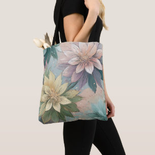 Pastel Blossom Burst: Floral Explosion Pattern Tote Bag