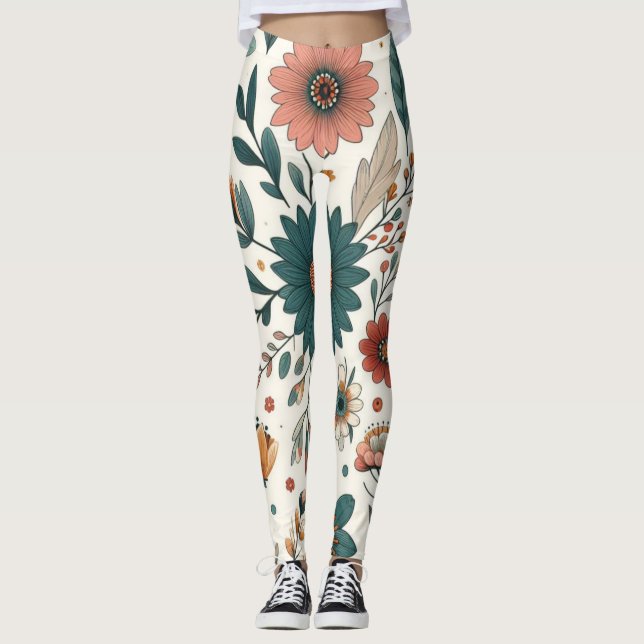 Pastel Blossoms Leggings (Front)